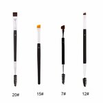 Eyebrow Brush Manufacturer - Professional Dual Sided Angled with Comb 12# 15# 7# 20#