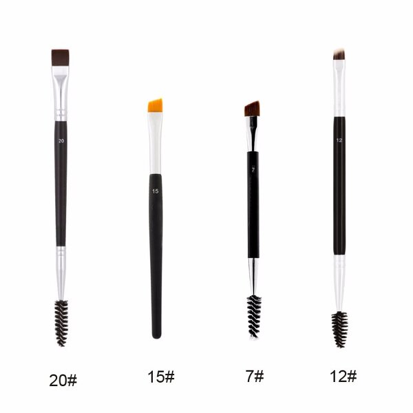 Eyebrow Brush Manufacturer - Professional Dual Sided Angled with Comb 12# 15# 7# 20#