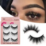 False Eyelashes Manufacturer - 3 Pairs Natural Thick 3D Mink Soft Long Extension