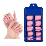 False Nail Tips Manufacturer - 100Pcs Solid Color Matte Acrylic Ballerina Full Cover