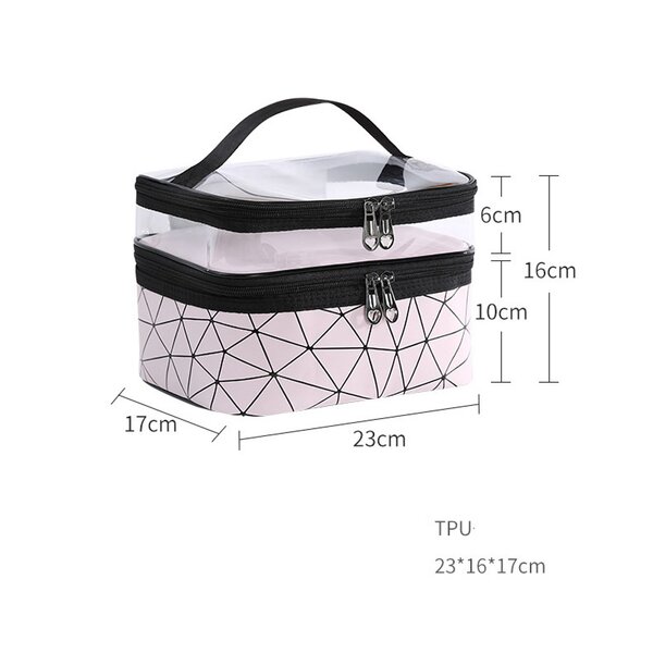 Cosmetic Bag Manufacturer - Multifunction Double Transparent Big Capacity Travel Makeup