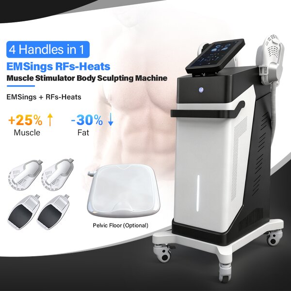Muscle Stimulator Machine - Wholesale Price 2 Technologies in 1 4 Handles Strong Power