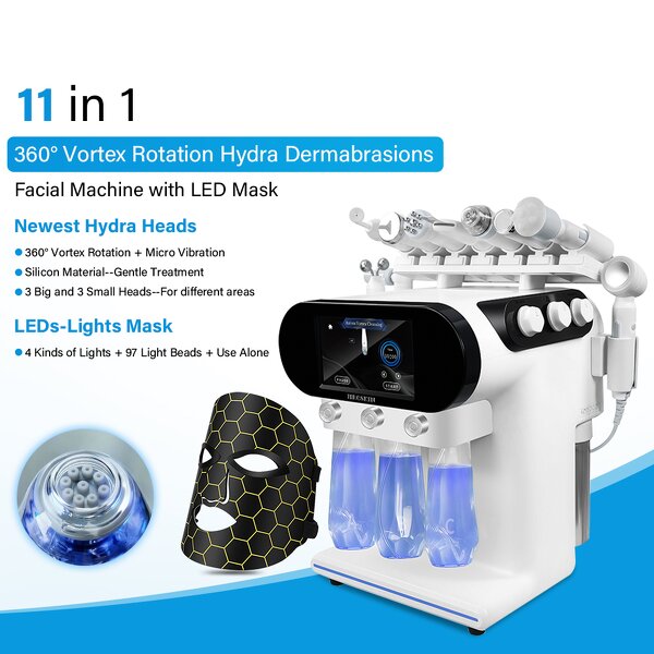 11 in 1 Hydra Facial Machine - New Tech Portable 360 Vortex Rotation Handle