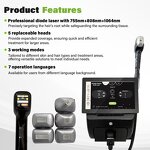 Diode Laser Hair Removal Machine - Professional 755&1064&808nm Ice Painless Device