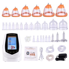 Breast Enhancement Device - Red Led Micro-current Vacuum Butt Lift 24 Pcs Cups