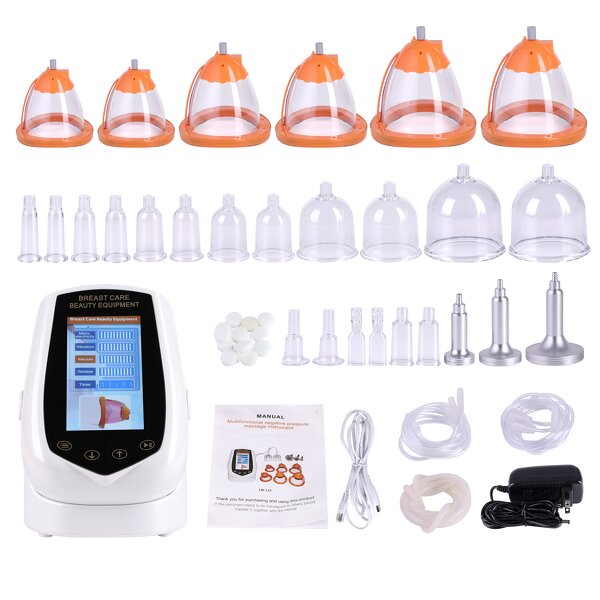 Breast Enhancement Device - Red Led Micro-current Vacuum Butt Lift 24 Pcs Cups