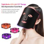 LED Light Therapy Mask - 2024z Black Beauty Skin Care 7 Colors Silicone Device