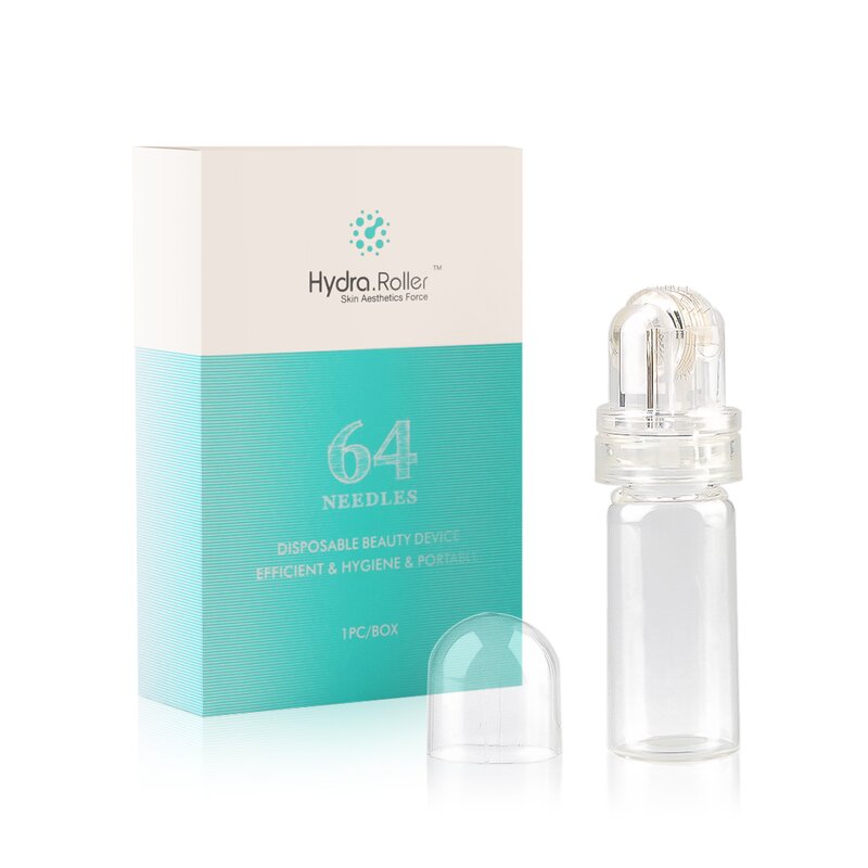 Gold Hydra Roller - Face 64 Pins with Glass Bottle Wrinkle Removal Injection