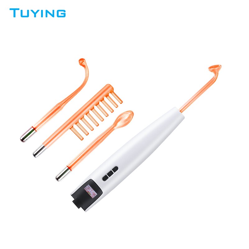 High Frequency Therapy Wand - Handheld Red Ozone Skin Care Facial Massage Device