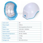 LED Hair Regrowth Helmet - Red Light Anti Hair Loss Treatment with 80 Diodes