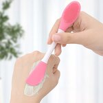 Silicone Facial Cleanser - New Design Pink Double Head Beauty Face Cleaning Brush
