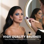 Makeup Brush Set - Portable Luxury 10Pcs Synthetic Hair Foundation Blush Concealer