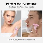 Dermaplaning Blades - 2Pcs Pink Purple Safe Skin-Friendly Reusable Facial Razor