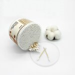 Ear Sticks - UUYP Hot Sales OEM 500Pcs Baby Large Head Bamboo Handle Cotton