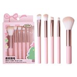 Makeup Brush Set - High Quality Pink Mini 5Pcs Synthetic Hair Foundation Eyeshadow