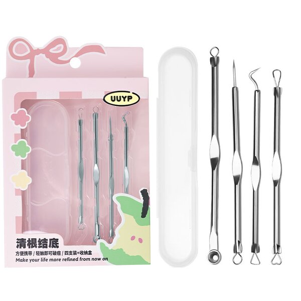 Pimple Extractor Kit - Hot Sale 4pcs Stainless Steel Acne Blackhead Blemish Needle