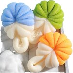 Bath Sponge - Multicolor Nylon Mesh Exfoliating Flower-Shaped Loofah Shower Ball