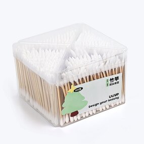 Bamboo Cotton Swabs - 500Pcs Organic Pointed Rounded for Makeup Ear Cleaning