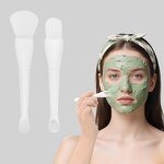 Silicone Facial Brush - 2Pcs Portable Massage Scrub Cream Mask Cosmetics Tool