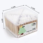 Bamboo Cotton Swabs - 500Pcs Eco-Friendly Biodegradable Pointed Rounded Earbuds