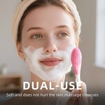 Silicone Facial Cleanser - Dual-Head Pink New Design Makeup Tools Face Cleaning