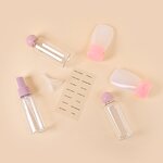 Travel Bottles Set - 7-Piece Plastic Flip Cap Refillable Shampoo Lotion Soap