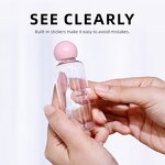 Travel Accessories Set - 7Pcs Plastic Squeezable Flip Cap Shampoo Lotion Bottles