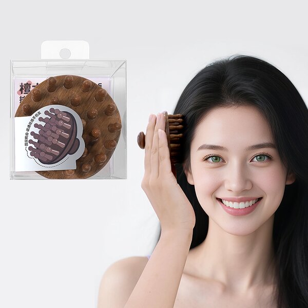 Sandalwood Massage Comb - Wholesale 28 Mushroom Nail Tooth Shaper Salon Meridian