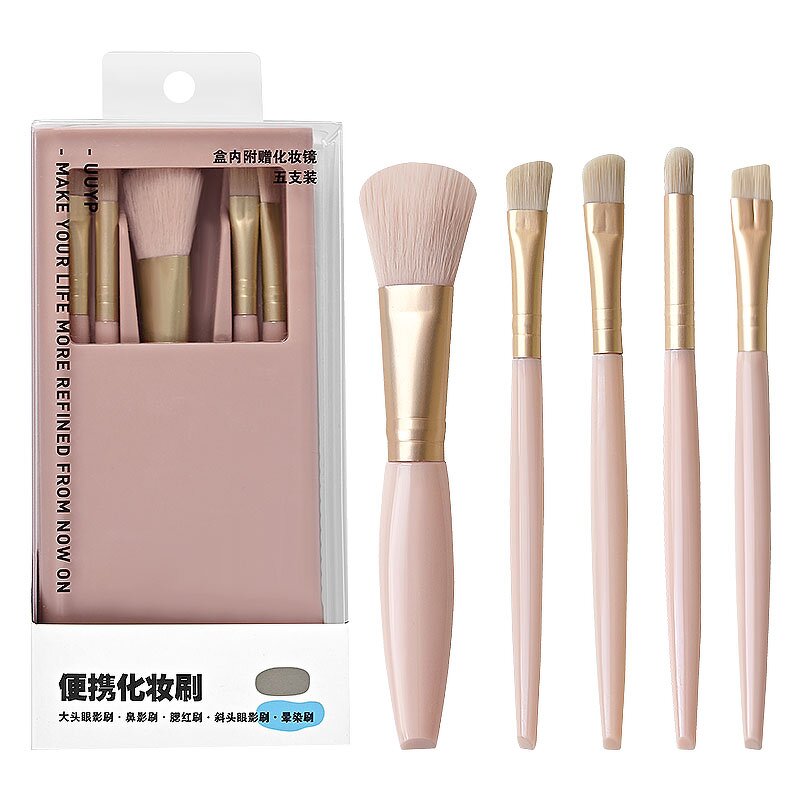 Makeup Brush Set - Hot Selling 5Pcs Box Foundation Blush Concealer with Mirror