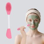 Silicone Facial Cleanser - New Design Pink Double Head Beauty Face Cleaning Brush
