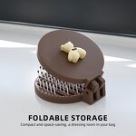 Folding Mirror Comb - Cute Cartoon Portable Round Wide Tooth Nylon ABS Travel Use