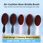 Boar Bristle Comb - Hot Sell Custom Logo Air Cushion Detangling Head Massager