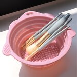 Silicone Brush Cleaner - UUYP Folding Powder Puff Cleansing Bowl Home Commercial Use