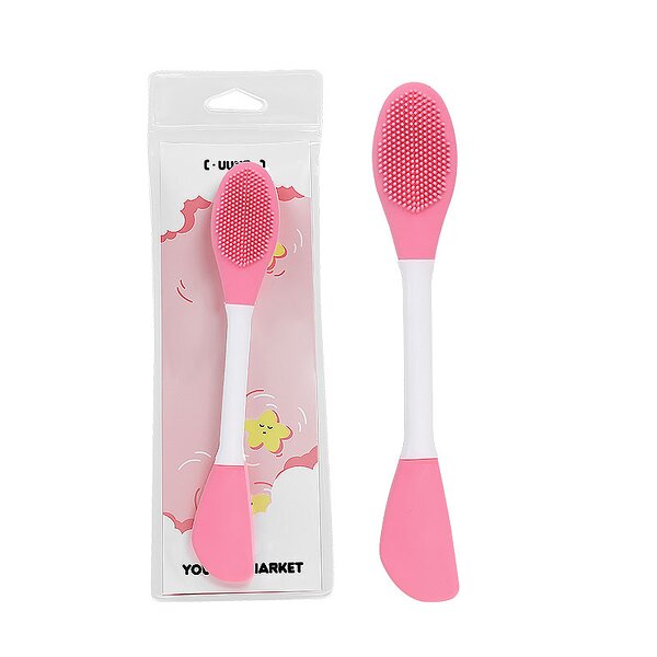 Silicone Facial Cleanser - Dual-Head Pink New Design Makeup Tools Face Cleaning