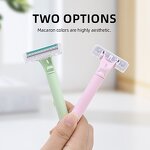 Facial Hair Razor Set - Women's Reusable 3-Piece Stainless Steel Triple Blade Holder