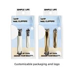 Finger Cuticle Nippers - Low MOQ Carbon Steel 2Pcs Wide Jaw Custom Packaging