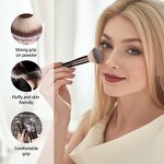 Makeup Brush Set - UUYP Luxury 10Pcs Synthetic Hair Foundation Women Beauty Bag