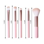 Makeup Brush Set - High Quality Pink Mini 5Pcs Synthetic Hair Foundation Eyeshadow
