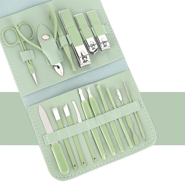 Manicure Pedicure Kit - 4-16pcs Carbon Steel Clipper Cutter Ear Pick Gift Set