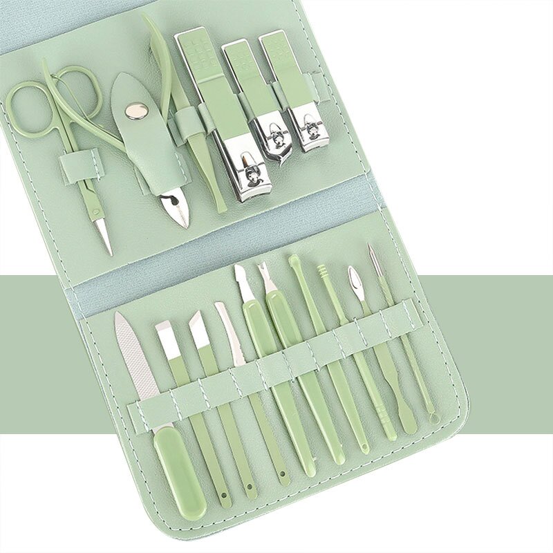 Manicure Pedicure Kit - 4-16pcs Carbon Steel Clipper Cutter Ear Pick Gift Set