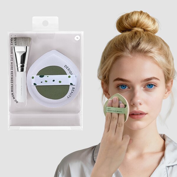 Cosmetic Puffs - Stock 1Pcs Powder Foundation Sponge Plastic Handle Custom Package