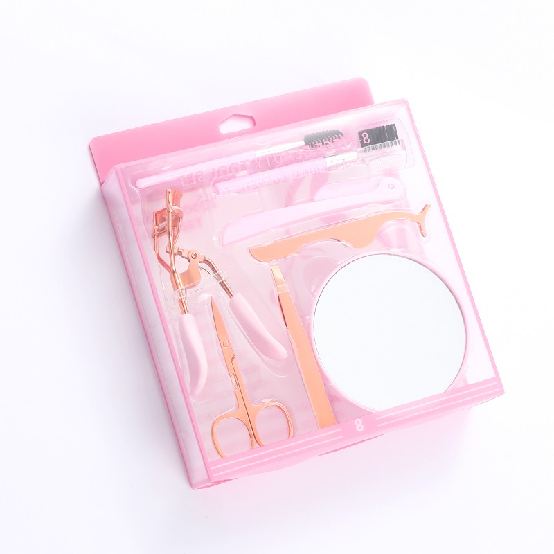 Makeup Tool Set Manufacturer - Pink 8 Piece Eyebrow Trimmer Kit