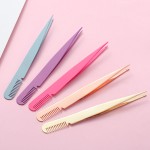 Eyelash Tweezers Manufacturer - Wholesale Slanted Tip with Comb