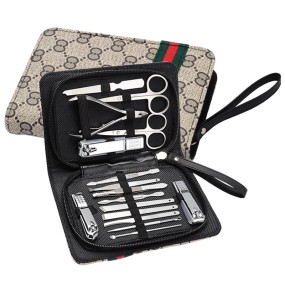 Manicure Set Factory - 16 Piece Leather Gift Nail Care Set