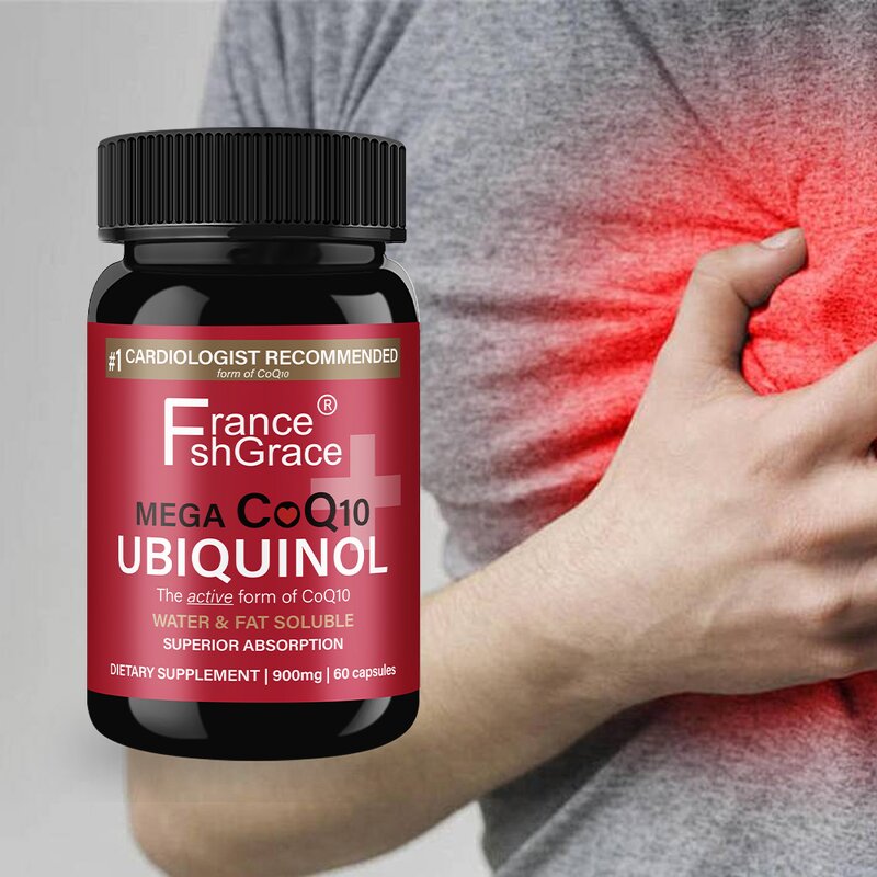 CoQ10 Capsules - 60 Count High Absorption Heart Health Dietary Supplement