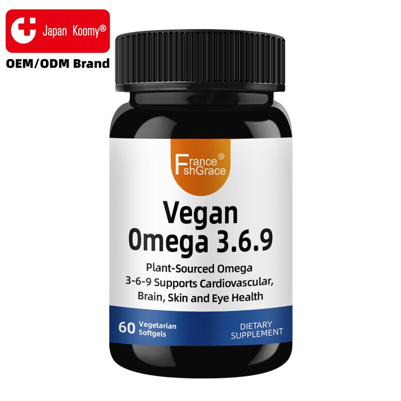 Vegan Omega 3-6-9 Softgels - Organic Plant Extracts Brain Skin Eye Health