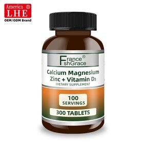 Calcium Magnesium Zinc D3 Tablets - 300 Count Bone Health Immune Function Support