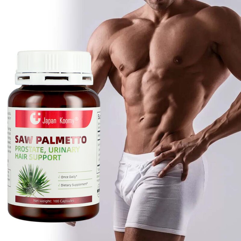 Saw Palmetto Capsules - 100 Count Prostate Urinary Hair Support for Men