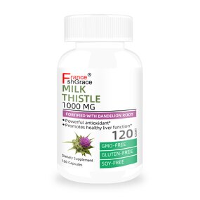 Milk Thistle Silymarin Capsules - Liver Detox Antioxidant Support Supplement