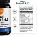 Vegan Omega 3-6-9 Softgels - Organic Plant Extracts Brain Skin Eye Health